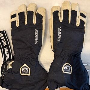 Hestra Black and cream Winter Gloves